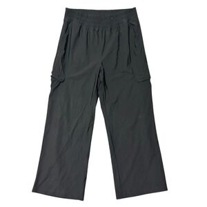 Old Navy Cargo Pants Black Wide Leg Elastic Waist High Rise Athletic Size L